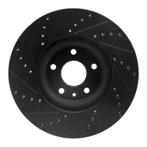 Ford Fusion Brake Rotor (1) - Front Right - R1 Concepts - Drilled & Slotted - Black - `13-`20